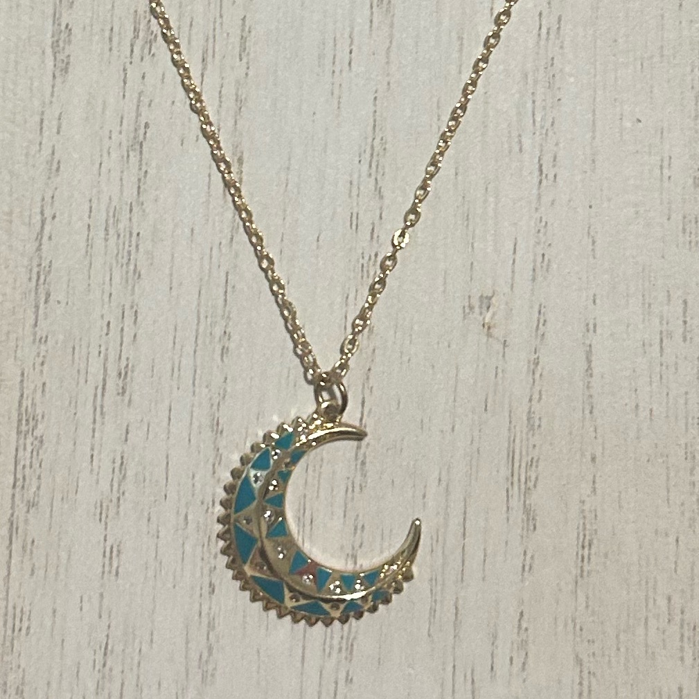 Teal Moon Necklace